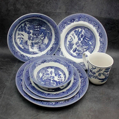 Servizio da Tavola in Porcellana Blue Willow – 7 Pezzi